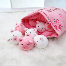 Bag of piggy plushies - bag - pig - piggy - piglet - piglets