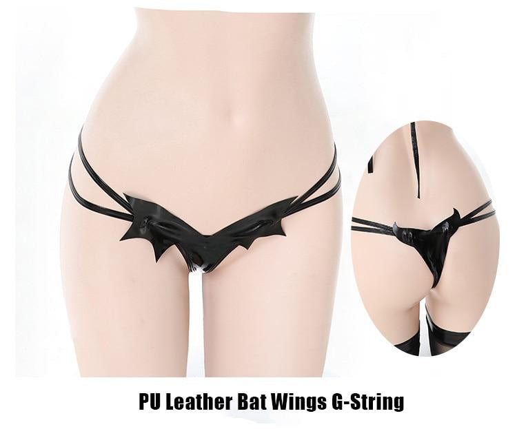 Bat wing lingerie set - bat wing - bats - batty - bikini - goth