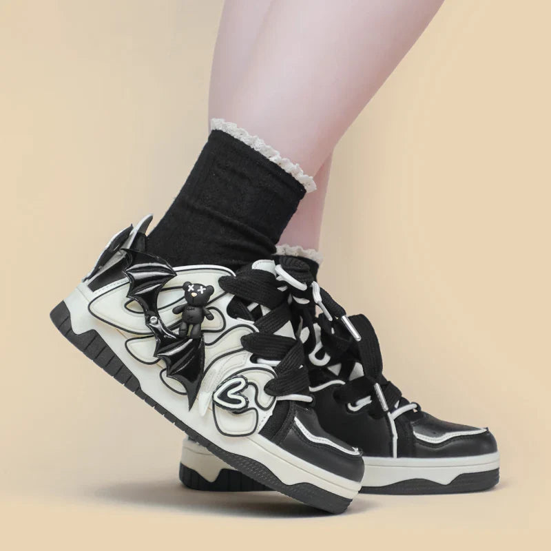 Batty babe sneakers - bat shoes - bats - flats - footwear - goth