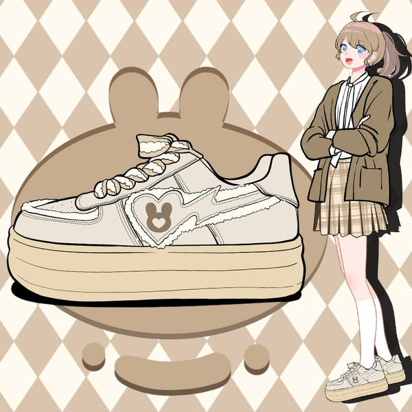 Beige bunny wedge sneakers - bunny - footwear - kawaii - new - shoes