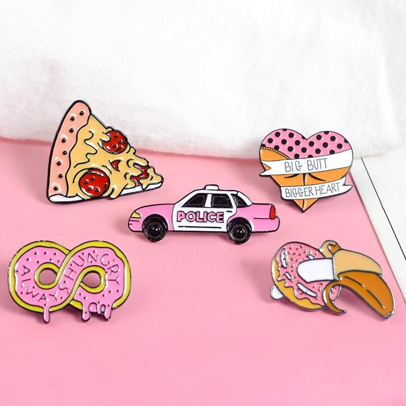 Kawaii big butt bigger heart enamel pin lapel brooch