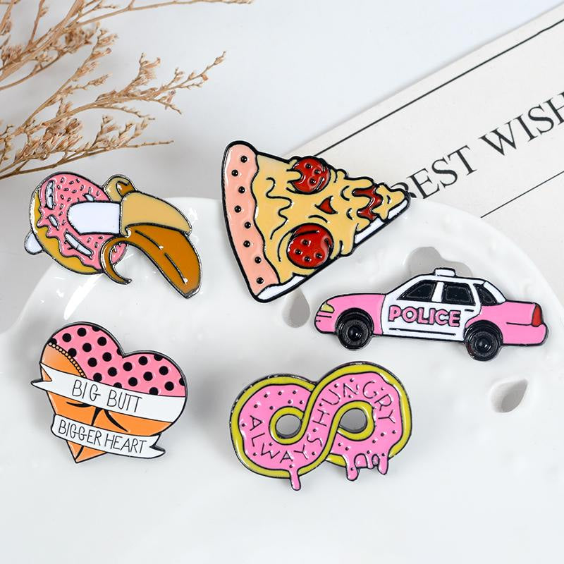 Kawaii big butt bigger heart enamel pin lapel brooch