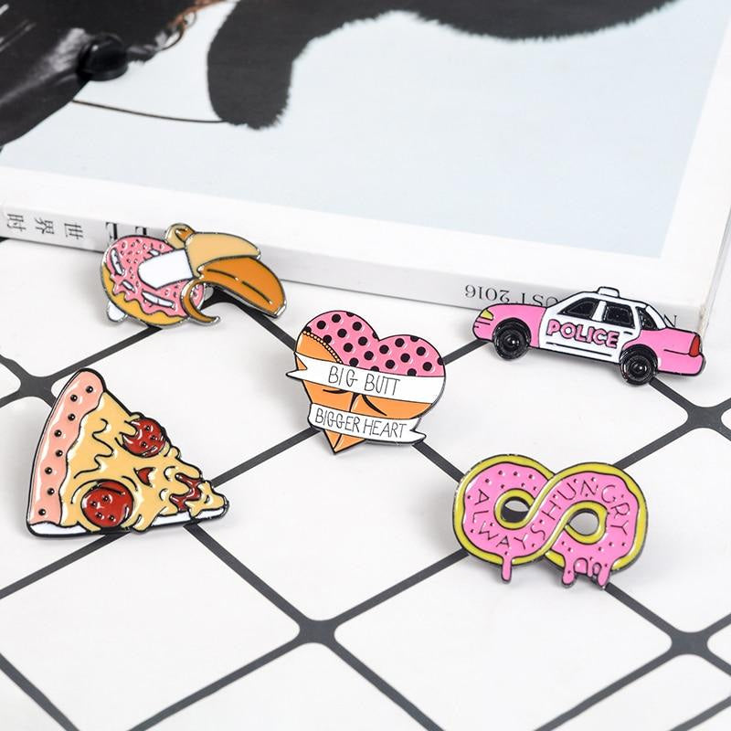 Kawaii big butt bigger heart enamel pin lapel brooch