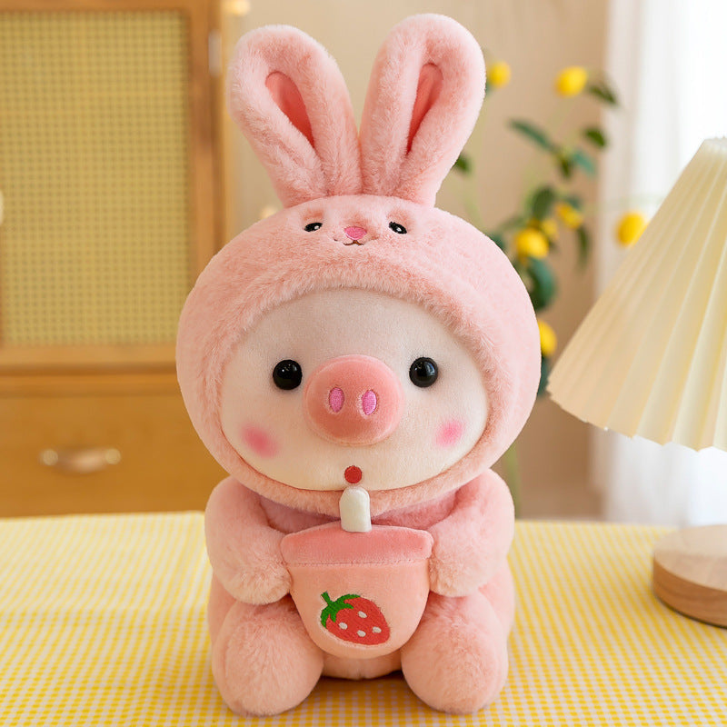 Boba piggy plushie - boba - bubble tea - kawaii - babe - pig