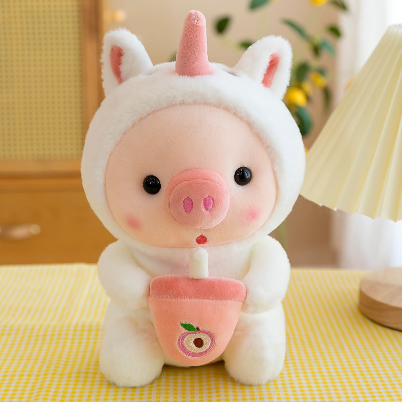 Boba piggy plushie - boba - bubble tea - kawaii - babe - pig