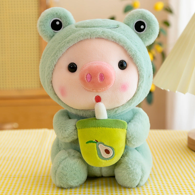 Boba piggy plushie - boba - bubble tea - kawaii - babe - pig