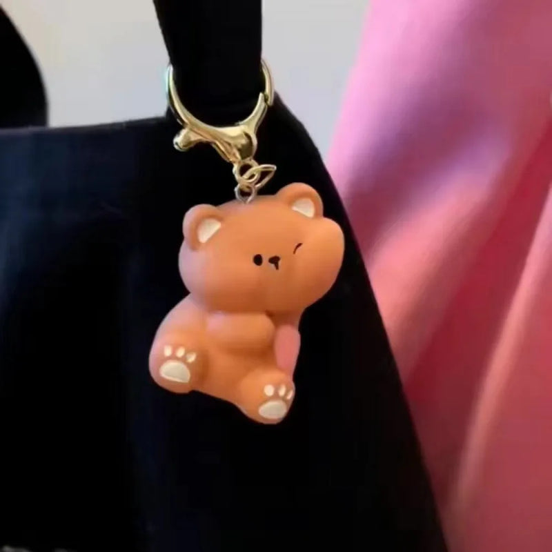 Magnetic Animal Couple Keychain Set with Cute Bears or Puppy