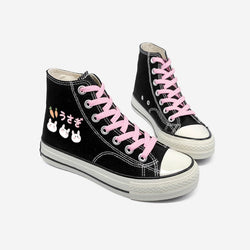 Bunny carrot high top sneakers - bunny - canvas - footwear - high tops - kawaii