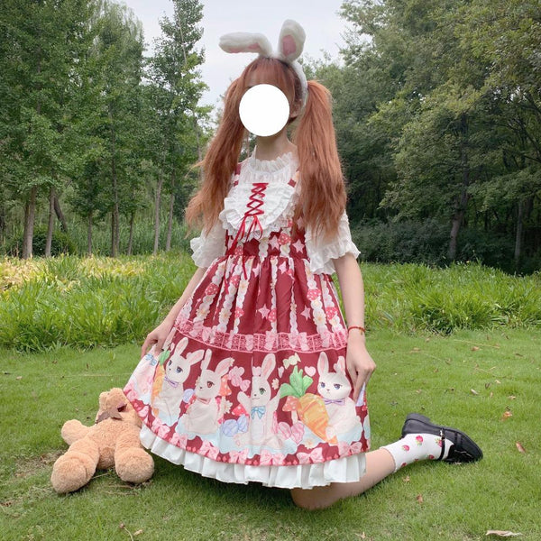 Bunny parade dress - bunnies - bunny dress - rabbit - carrots - cat