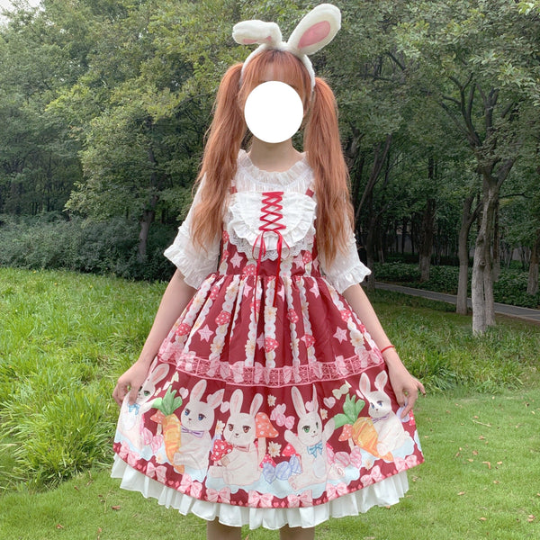Bunny parade dress - bunnies - bunny dress - rabbit - carrots - cat