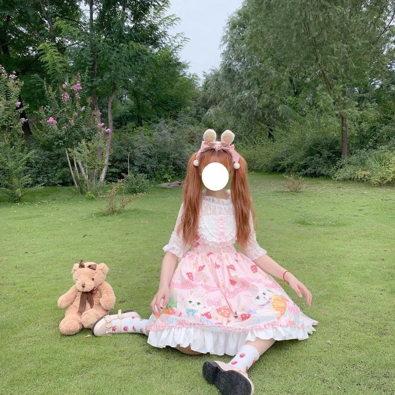 Bunny parade dress - bunnies - bunny dress - rabbit - carrots - cat