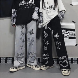 Butterfly baddie baggy pants - butterfly - kawaii - pants - plus size - y2k