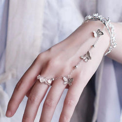 Butterfly blessing bracelet & ring set - bracelet - butterfly - chain - fairycore - kawaii