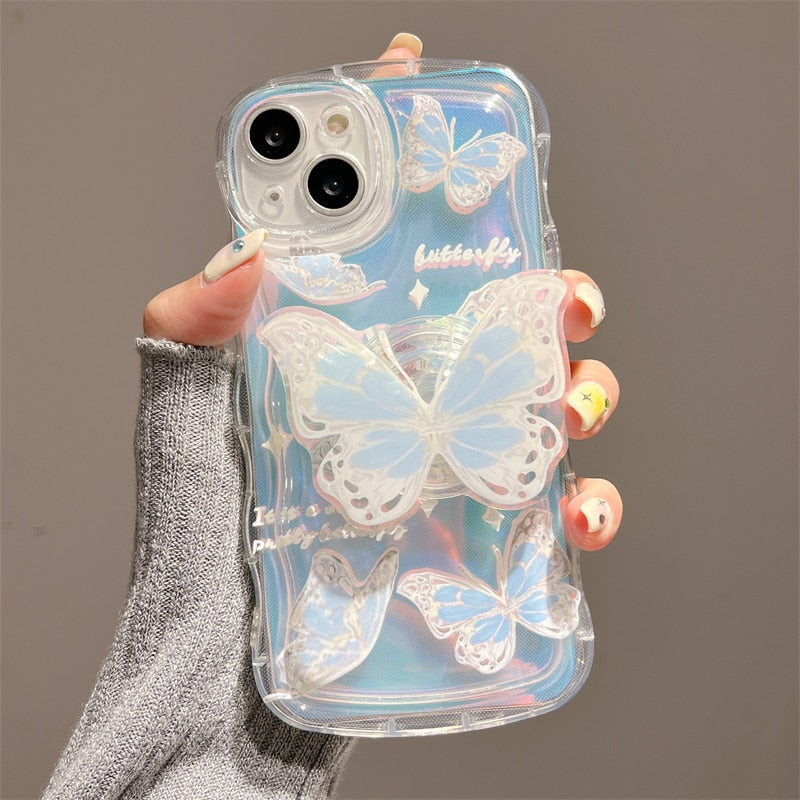 Butterfly grip iphone case - butterfly - ethereal - fairycore - pastel - phone case