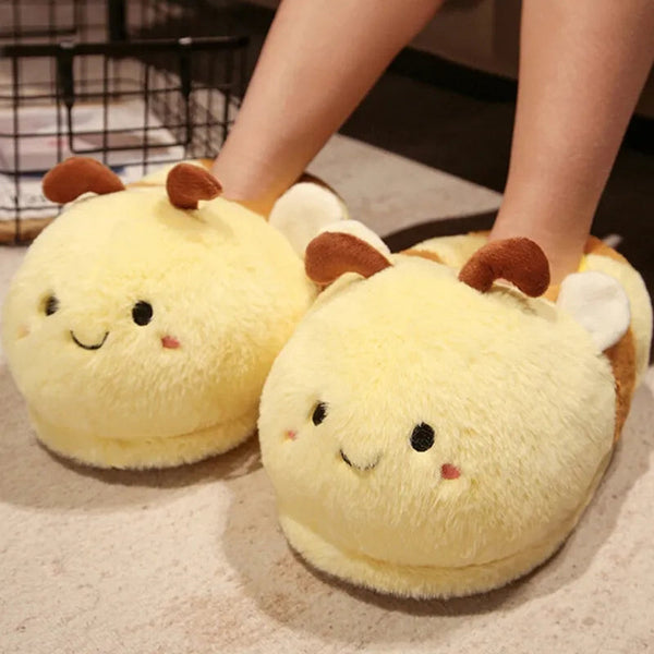 Plush Fluffy Buzzing Bee Slippers | Kawaii Babe