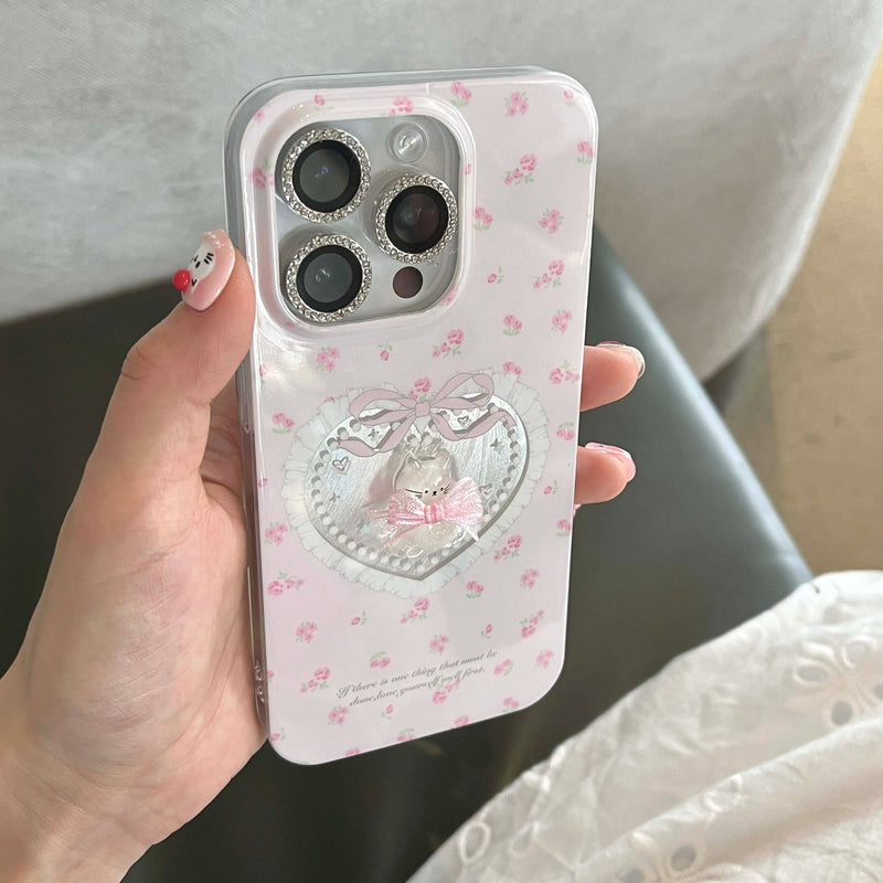 Cameo kitty iphone case with chain - bows - butterfly - dollette - hearts - kawaii