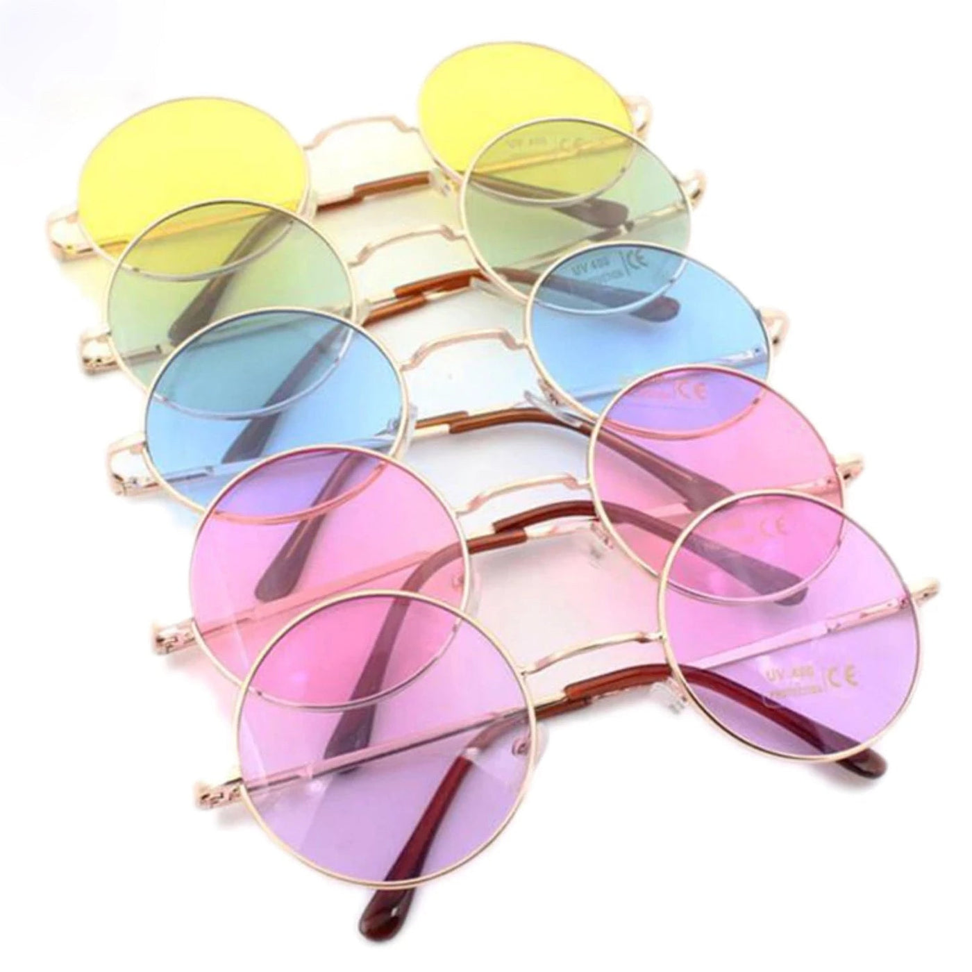 coloured goggles Candy Colored Circle Sunglasses John Lennon Glasses Shades Kawaii Babe