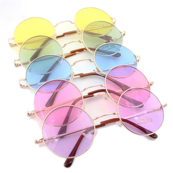 Pink clear round French circle sunglasses sexy Lennon glasses Barbie dollbaby Accessories | Pink Clear Round French Circle Sunglasses Sexy  main image 4