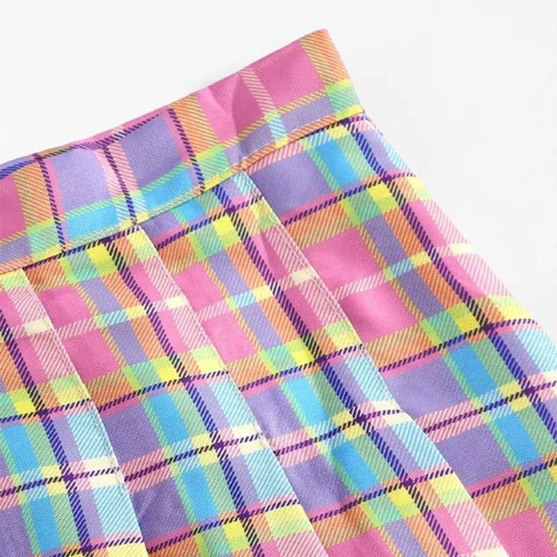 Candy plaid skirt - paci - plaid skirt - pleated - school girl