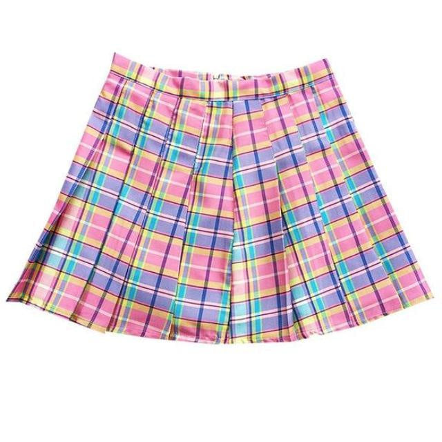 Candy plaid skirt - paci - plaid skirt - pleated - school girl