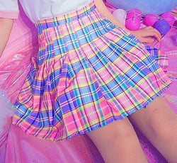 Candy plaid skirt - paci - plaid skirt - pleated - school girl