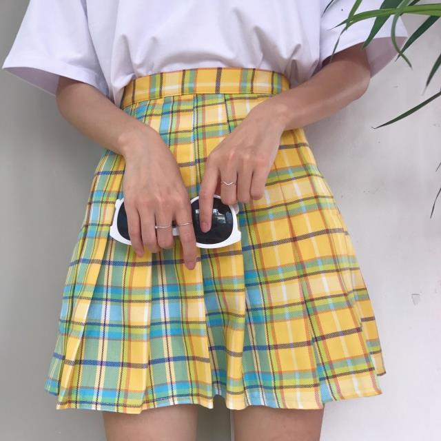 Candy plaid skirt - paci - plaid skirt - pleated - school girl