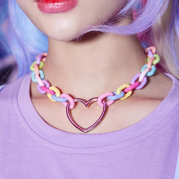 Candycore heart choker - chokers - gay pride - necklace - necklaces - rainbow