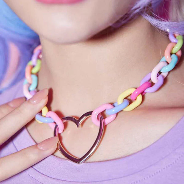 Candycore heart choker - chokers - gay pride - necklace - necklaces - rainbow