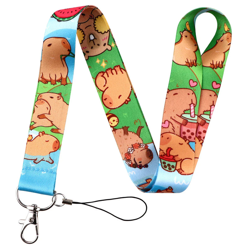 Capybara lanyard & card holder - bear - bears - capybara - lanyards - necklaces