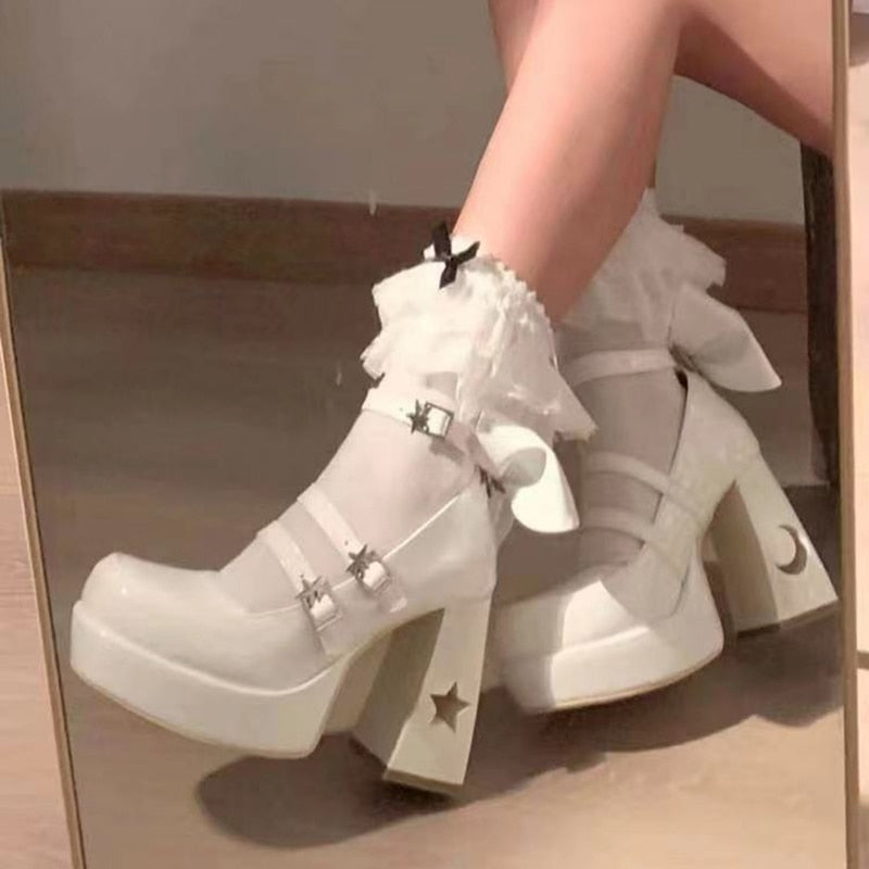 Celestial mary jane high heels - ethereal - footwear - heels - kawaii - mary janes