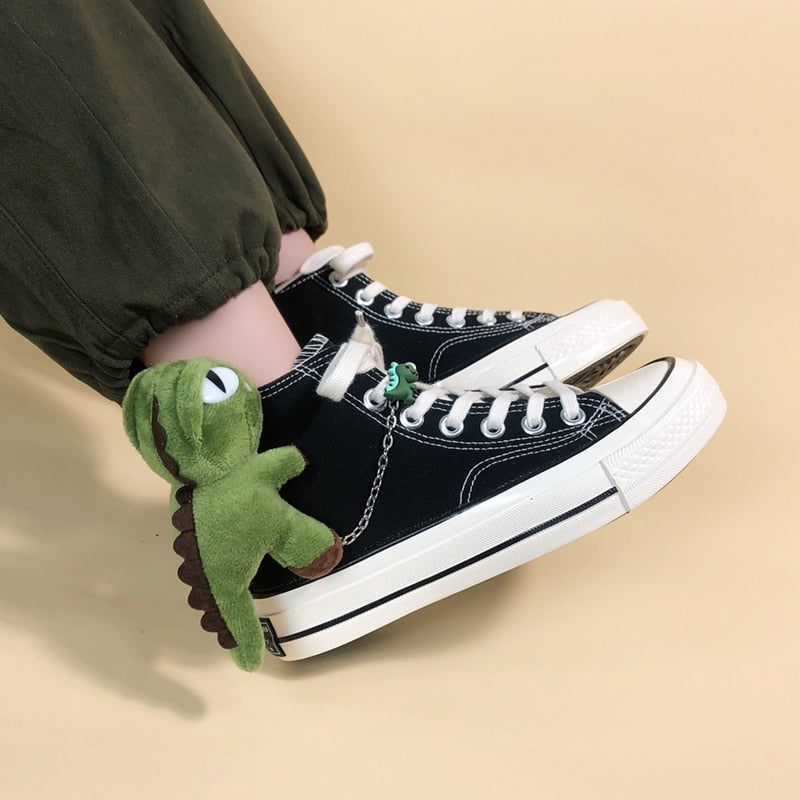 Chained dino high tops - canvas - footwear - hi tops - high - kawaii