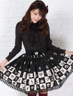 Checkered chess skirt - black and white - checkerboard - checkered - checks