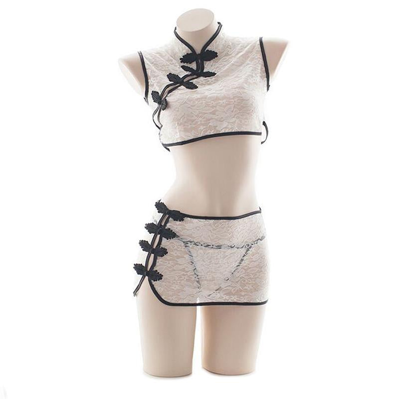 Cheongsam Oriental Lingerie Set Oriental China Cosplay Kawaii Babe Cheongsam Oriental Lingerie Set Oriental China Cosplay Kawaii Babe