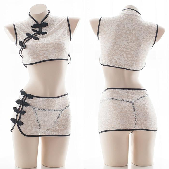 Cheongsam Oriental Lingerie Set Oriental China Cosplay Kawaii Babe Cheongsam Oriental Lingerie Set Oriental China Cosplay Kawaii Babe