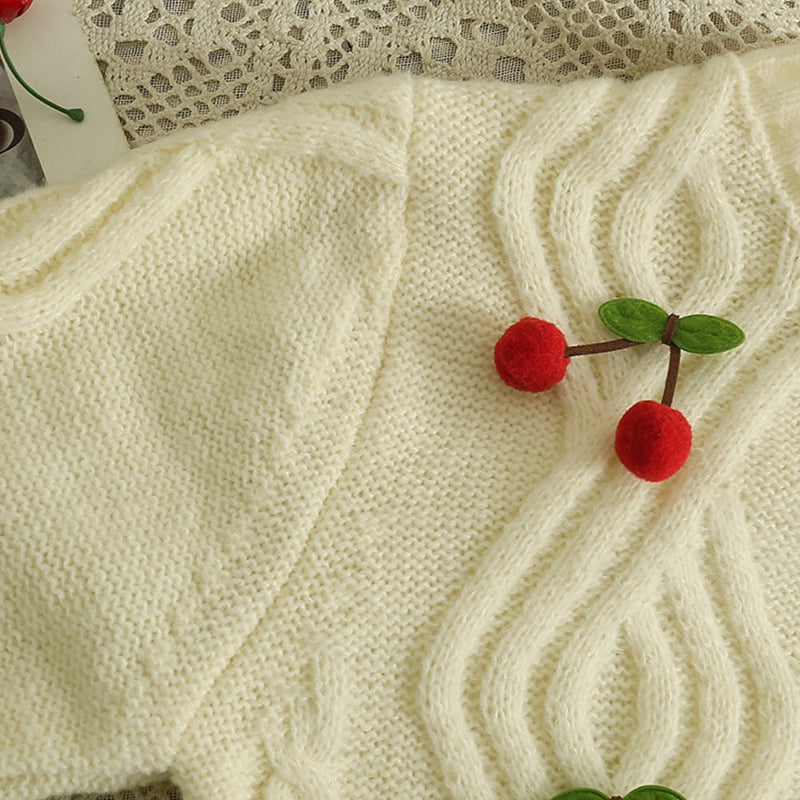 Cherry knitted cropped cardigan - cardigan - kawaii - sweater