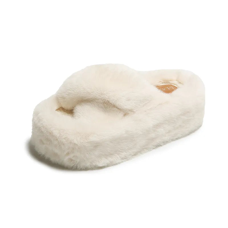 Chunky fuzzy sandal slippers - footwear - new - sandals - shoes - slides