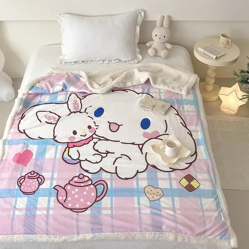 Cinna fuzzy quilted bedding - bedding - cinnamoroll - comforter - kawaii - quilt