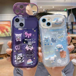 Cinna & kuromi mirror iphone case - cinna - cinnamoroll - kawaii - kuromi - phone case