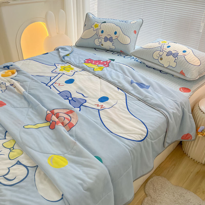 Cinna fuzzy quilted bedding - bedding - cinnamoroll - comforter - kawaii - quilt