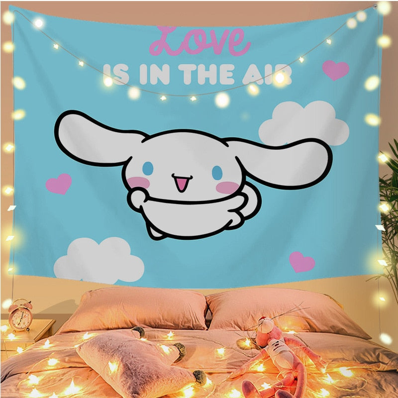 Cinna wall tapestry - cinnamoroll - home decor - kawaii - kuromi - my melody