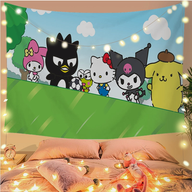 Cinna wall tapestry - cinnamoroll - home decor - kawaii - kuromi - my melody