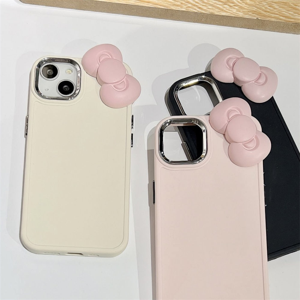 Classic Chunky 3D Pink Bow Protective iPhone Case Classic Chunky 3D Pink Bow Protective iPhone Case