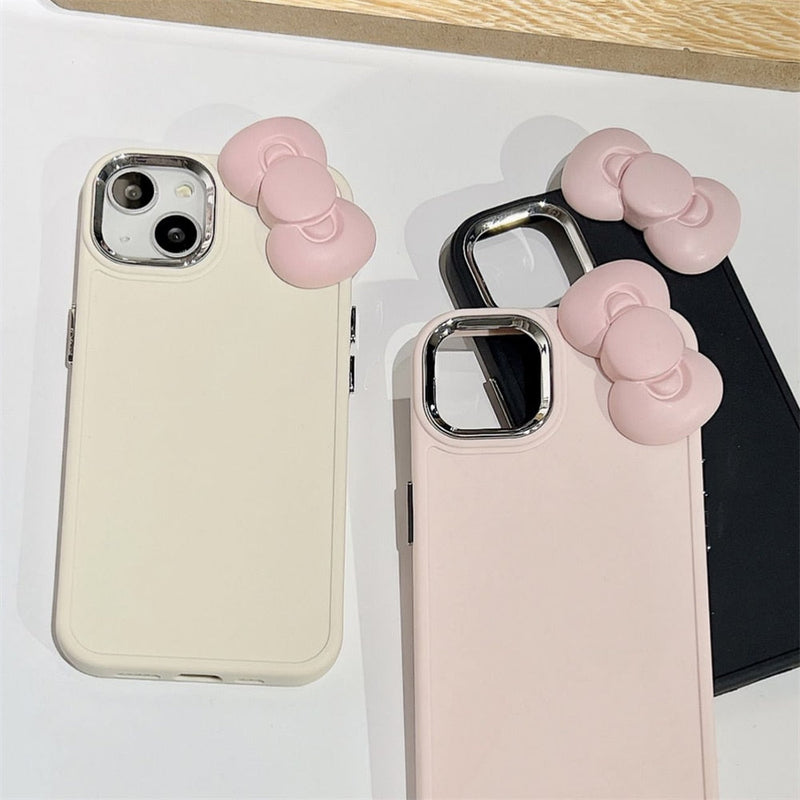 Classic Chunky 3D Pink Bow Protective iPhone Case | Kawaii Babe Classic Chunky 3D Pink Bow Protective iPhone Case | Kawaii Babe