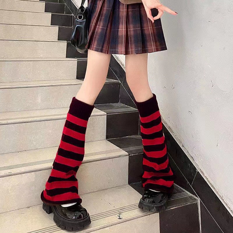 Kawaii classic striped leg warmers socks pastel goth