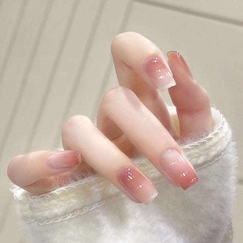 Clear glittery press on nails - beauty - fake nails - kawaii - press