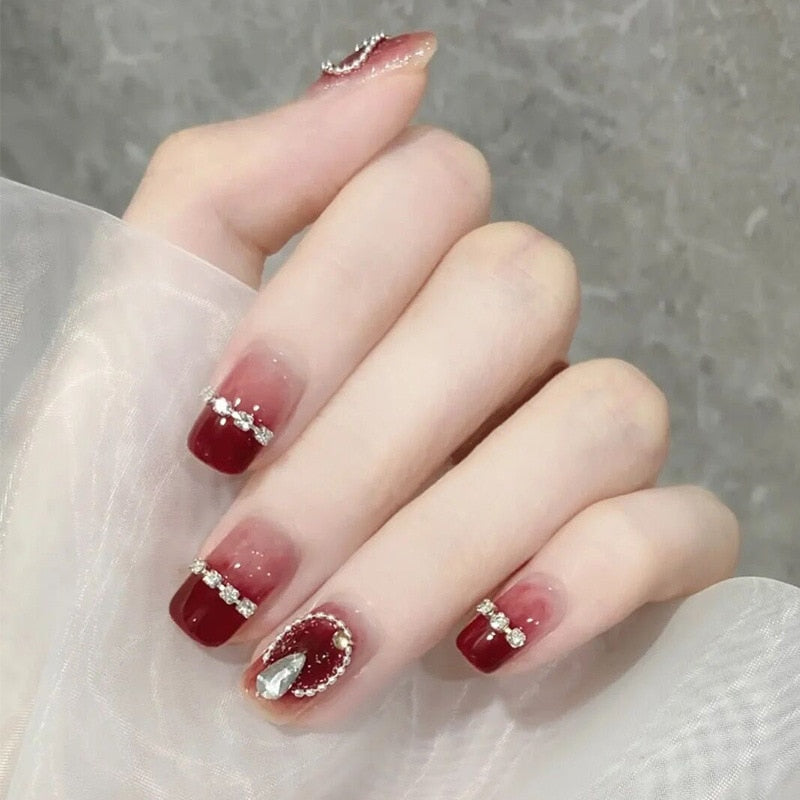 Clear glittery press on nails - beauty - fake nails - kawaii - press