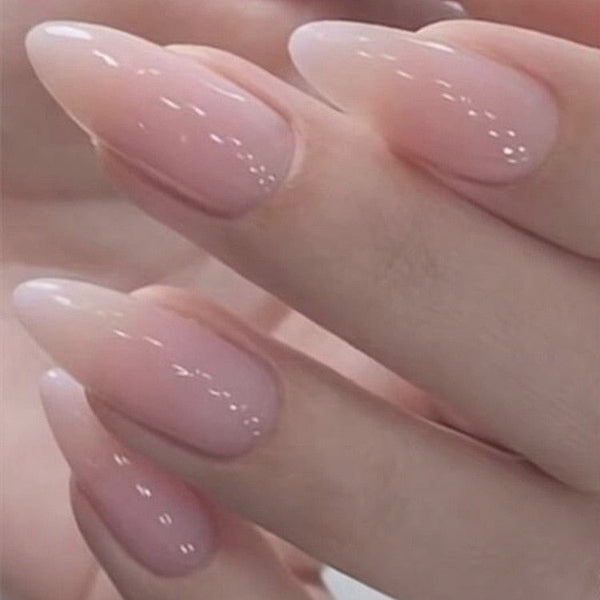 Clear neutral tone press on nails - beauty - fake nails - kawaii - ombre