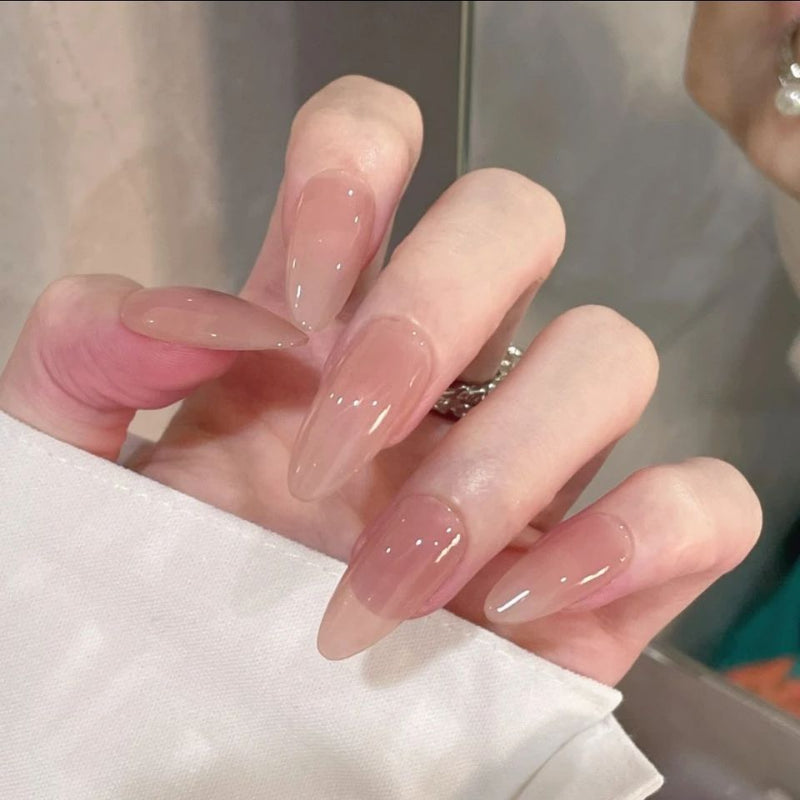 Clear neutral tone press on nails - beauty - fake nails - kawaii - ombre