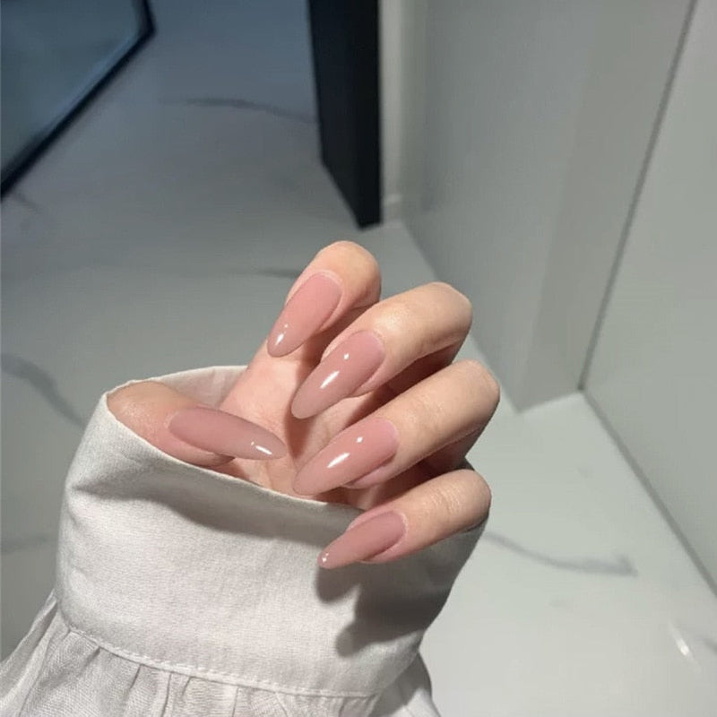 Clear neutral tone press on nails - beauty - fake nails - kawaii - ombre