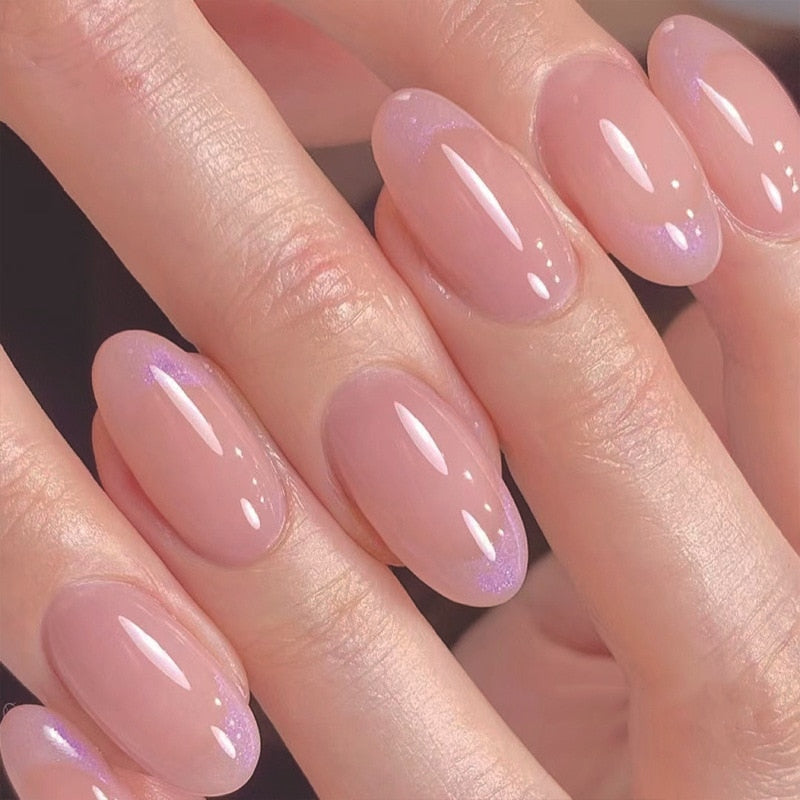 Clear neutral tone press on nails - beauty - fake nails - kawaii - ombre